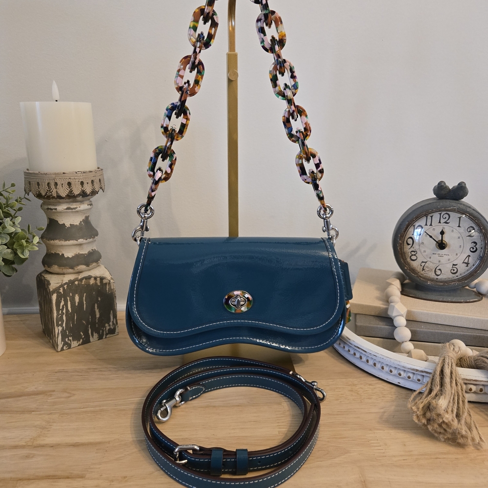 Coach Coachtopia Wavy Dinky Crossbody – Deep Turquoise (CQ056) NWT - Picture 6 of 10